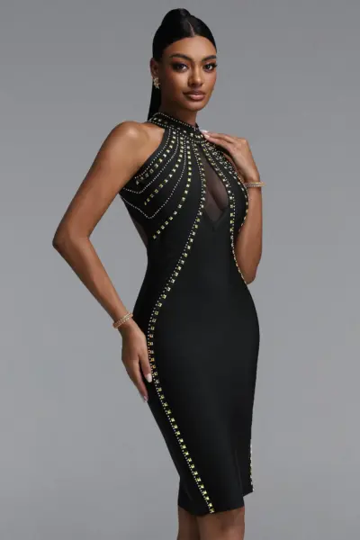AURELIA STUDDED BANDAGE MIDI DRESS BB1200 — ΦΟΡΕΜΑΤΑ (4)