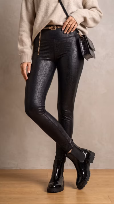 VIPER SKIN SCULPTING FAUX LEATHER LEGGINGS — ΠΑΝΤΕΛΟΝΙΑ (1)