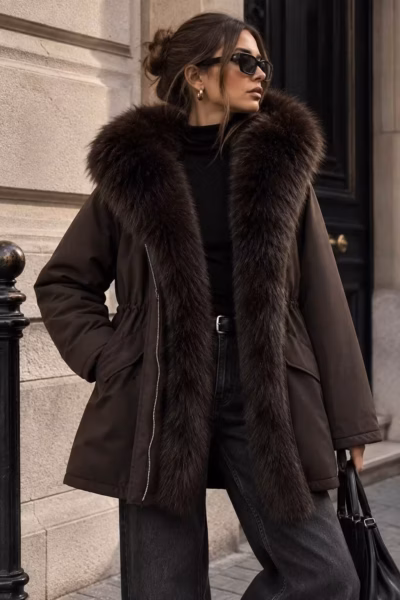 ALPINE LUXE FAUX FUR COLLAR PARKA — ΠΑΝΩΦΟΡΙΑ